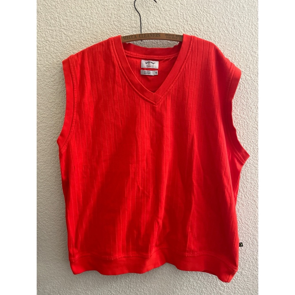 Callaway Golf Red Orange Sweater Vest Men’s Size XL